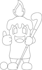 Candle Field hockey Hockey stick Vector Graphic Art Illustration