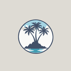 Fototapeta na wymiar Island Logo EPS Format Design Very Cool 