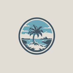 Island Logo EPS Format Design Very Cool 