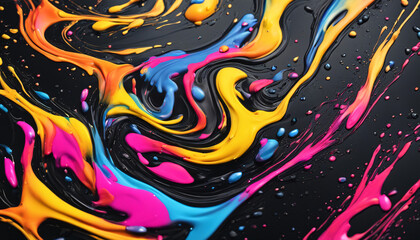 Obraz premium 床に落ちて飛び散ったインク 素材 生成AI