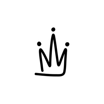 Doodle crown vector 