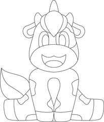 Cow Unicorn Animal Vector Graphic Art Illustration