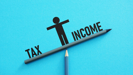 Balancing between income and tax. Capital investment gain and loss, financial concept