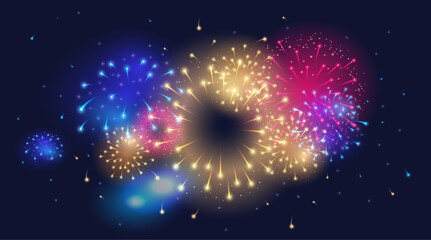 Fireworks bright explode vector effect