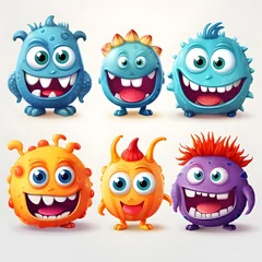 Fotobehang set of funny cartoon monsters © shanviduranga12