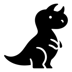 minimal Funny cartoon dinosaur vector silhouette, silhouette, black color, white background