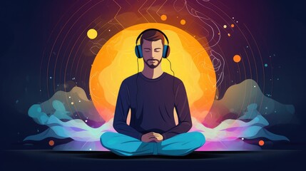 Obraz premium Create avatar for music channel with relaxing meditation music on youtube