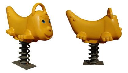 Spring Rider toys, Empty spring rider, toys for children isolate on transparent background