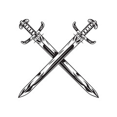 Medieval Vector Icons Thin Line Silhouettes of Military Weapons and Armor for Graphic Design
