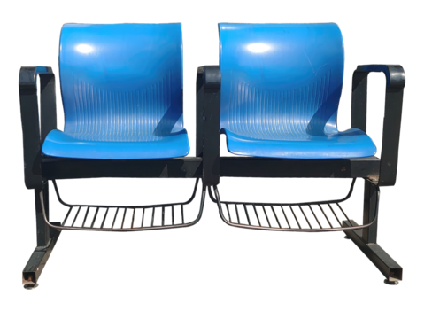 blue waiting chair, blue waiting chair isolate on transparent background - Powered by Adobe