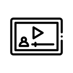 video tutorial line icon