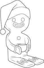 Gingerbread man Christmas Coffee Vector Graphic Art Illustration