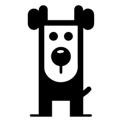 minimal funny Dog vector big head thin body silhouette, silhouette