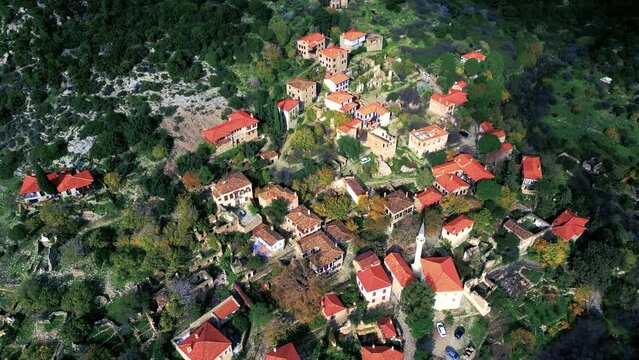 Aerial View Historical Village of Doganbey Karina, Soke, Aydin Province, Turkey