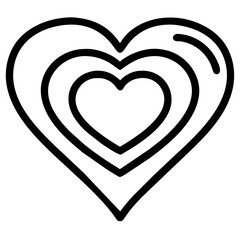 black logo icon is simple heart with ribbon