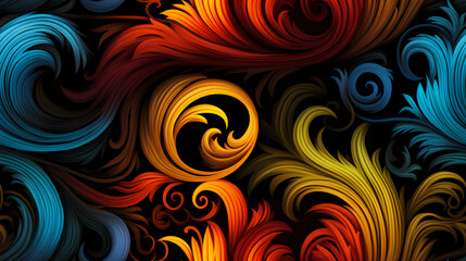 Psychedelic style print pattern. New wave print. Seamless wallpaper hypnotic trippy backdrop illustration.