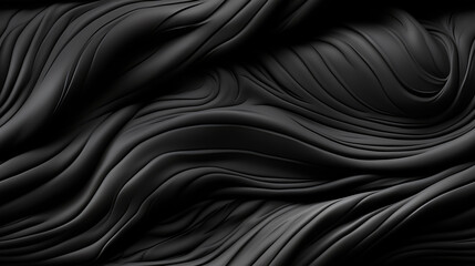 Obraz premium Black gypsum interior seamless background, line wave wall in a retro style