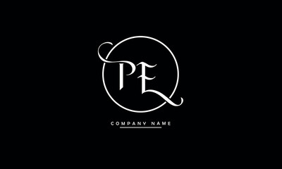 PE, EP, P, E Abstract Letters Logo Monogram