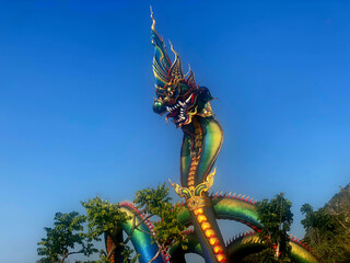 Thailand's largest naga statue at wat Thom Chaeng