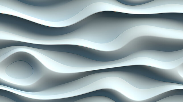 Fototapeta White light interior seamless background, line wave wall in a retro style
