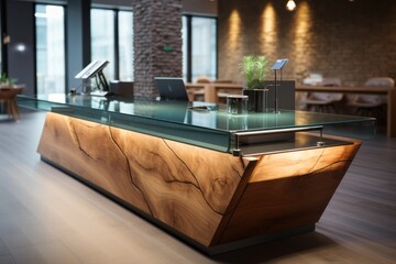 reception desk in a modern office interior