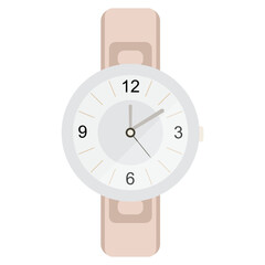 A beautiful women's wristwatch that is worn on the hand on a white background. Vector illustration
