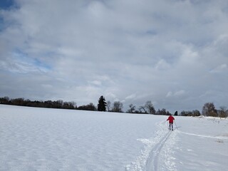 winter time fairytale on cross country skiing trip in Vysocina region,Bohemia,Czech republic