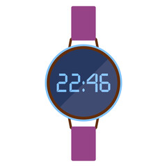 An electronic watch worn on the wrist by women and children. Vector illustration