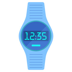 Beautiful electronic wristwatches that glow in the dark on a white background. Vector illustration