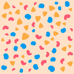 SEAMLESS HAND DRAWN DOODLE BLOB SHAPES PATTERN TEXTURE COLORFUL TEMPLATE ABSTRACT BACKGROUND TRENDY DESIGN VECTOR