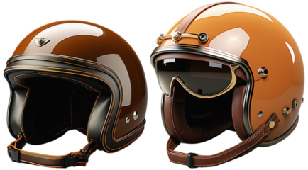 An old vintage brown moped helmet