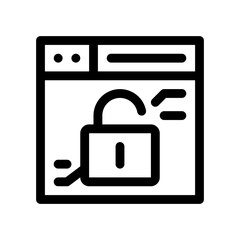 unlock line icon