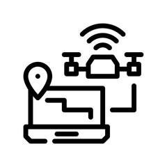 Fototapeta premium smart drone line icon