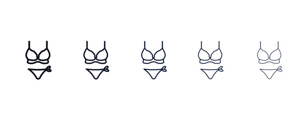 bra outline icon. Black, bold, regular, thin, light icon from clothes collection. Editable vector isolated on white background - obrazy, fototapety, plakaty
