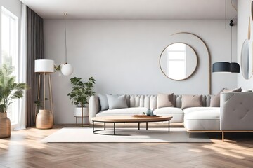 Modern mediterranean seaside living  with sofa