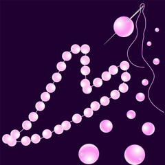  are pink beads and a pearl necklace
