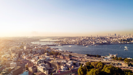 Istanbul city skyline aerial view 