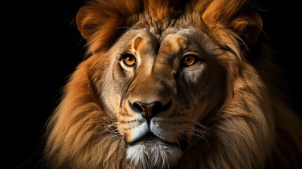 Close-Up of Majestic Lion's Face