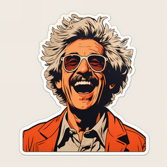 Fototapeta premium Man face in retro style pop art. Comic book cartoon portrait