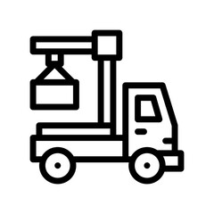 crane truck line icon