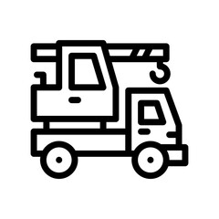 crane truck line icon