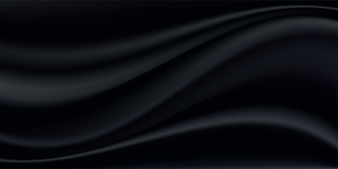 Smooth elegant black satin texture abstract background. Luxurious background design