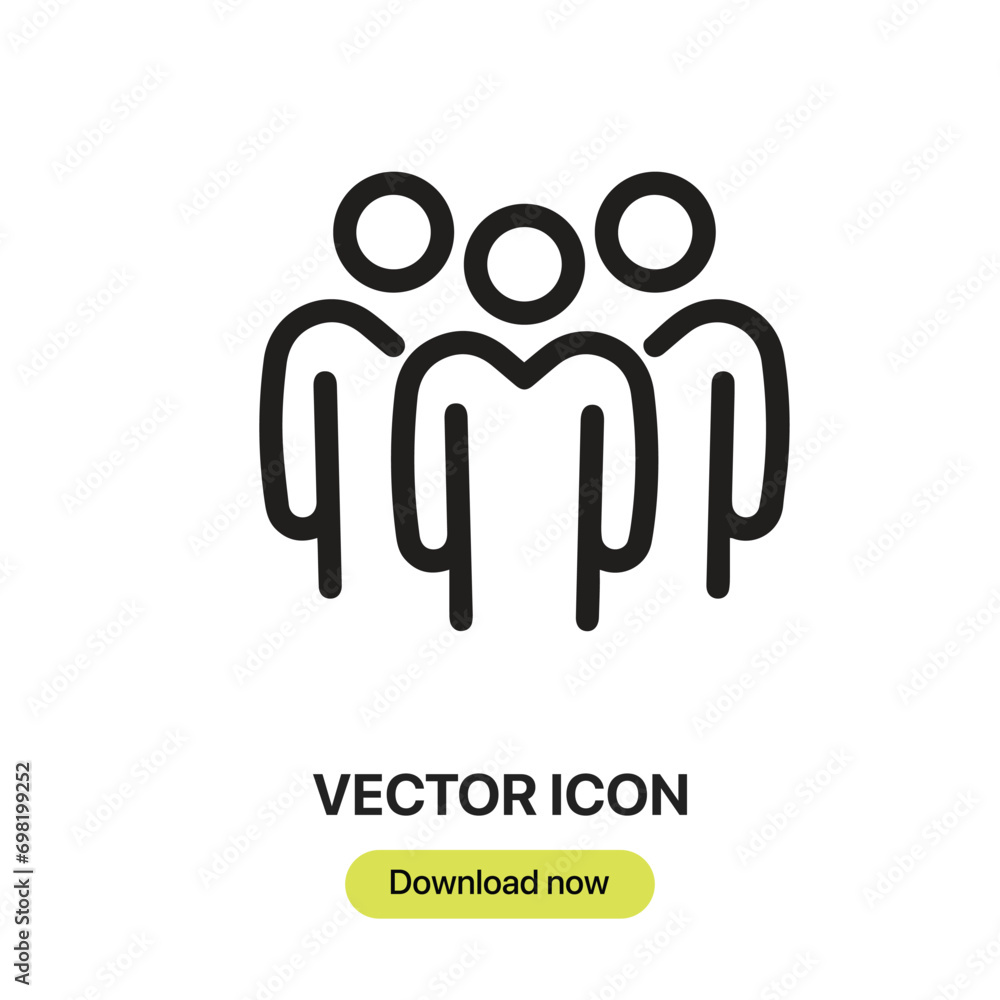 Poster team icon vector. linear-style sign for mobile concept and web design. team symbol illustration. pix