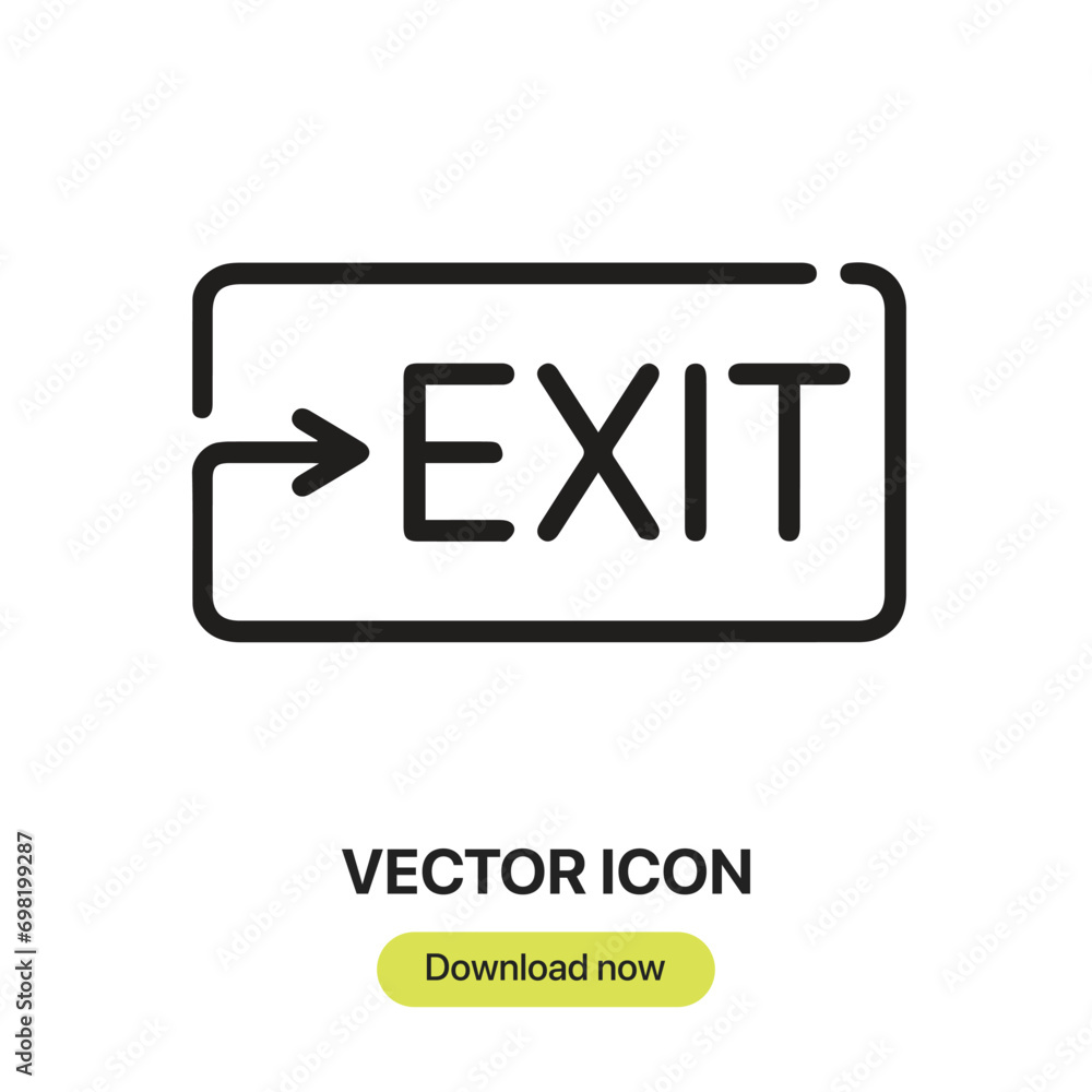 Poster exit icon vector. linear-style sign for mobile concept and web design. exit symbol illustration. pix