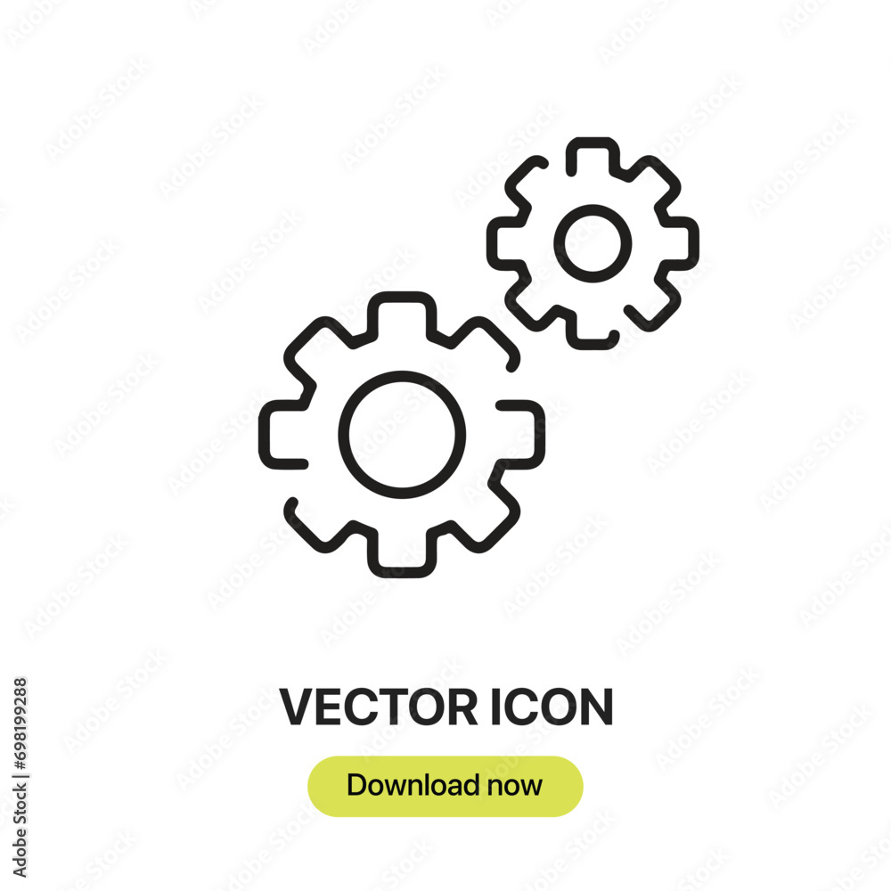 Poster setting icon vector. linear-style sign for mobile concept and web design. setting symbol illustratio
