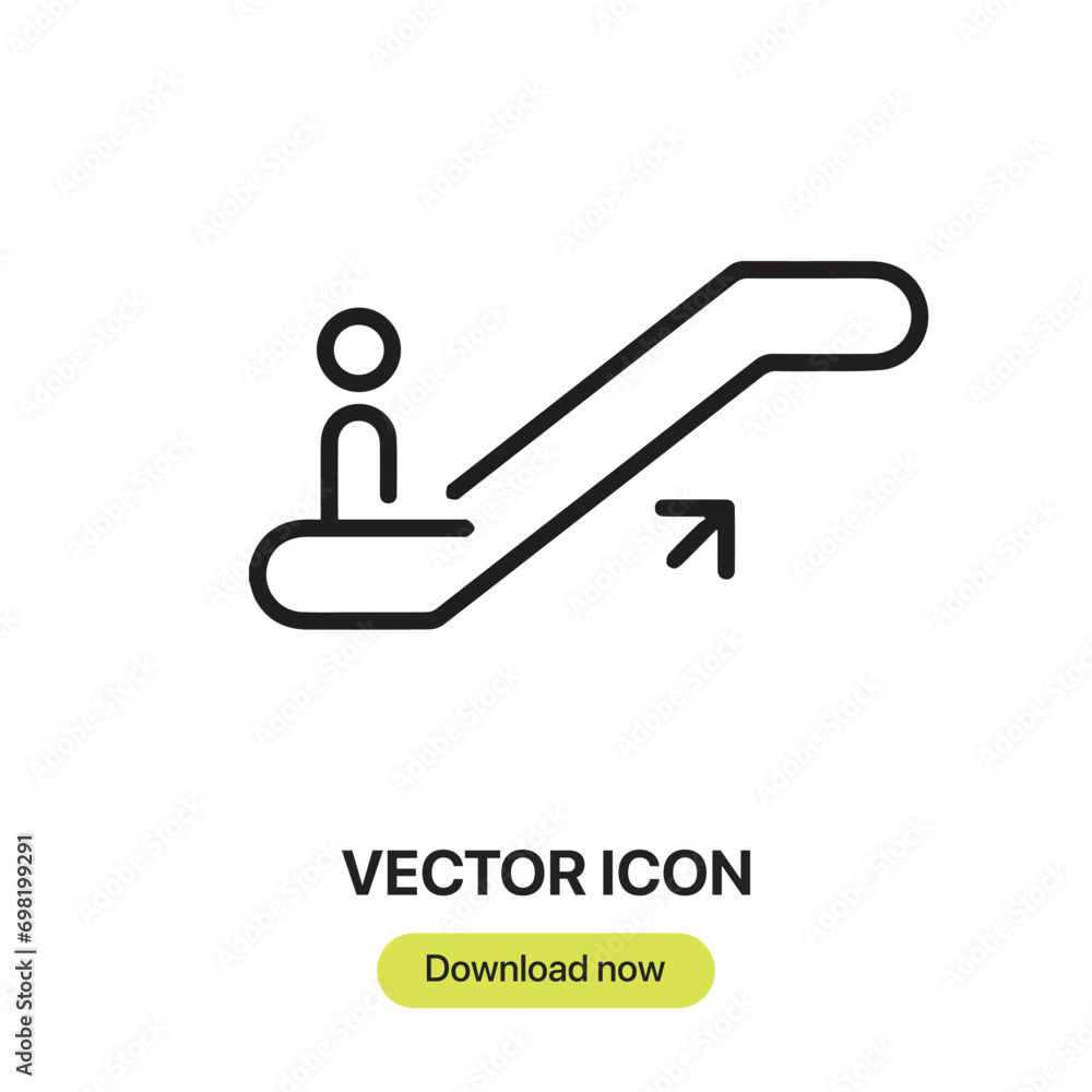 Leinwandbilder Escalator icon vector. Linear-style sign for mobile concept and web design. Escalator symbol illustration. Pixel vector graphics - Vector.