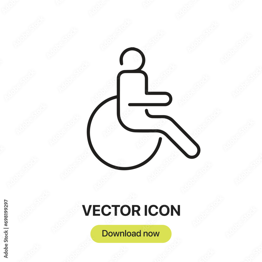 Fototapete Disable icon vector. Linear-style sign for mobile concept and web design. Disable symbol illustration. Pixel vector graphics - Vector.