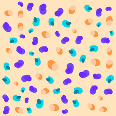 SEAMLESS HAND DRAWN DOODLE BLOB SHAPES PATTERN TEXTURE COLORFUL TEMPLATE ABSTRACT BACKGROUND TRENDY DESIGN VECTOR