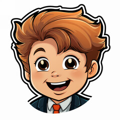 Wow pop art boy. little surprised guy with open smile with wow. Illustration in modern comic style. Colorful pop art