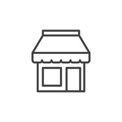 shop icon. sign for mobile concept and web design. outline vector icon. symbol, logo illustration. vector graphics.
